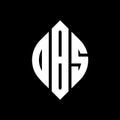 OBS circle letter logo design with circle and ellipse shape. OBS ellipse letters with typographic style. The three initials form a Royalty Free Stock Photo