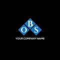 OBS letter logo design on BLACK background. OBS creative initials letter logo concept. OBS letter design Royalty Free Stock Photo