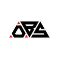 OBS triangle letter logo design with triangle shape. OBS triangle logo design monogram. OBS triangle vector logo template with red Royalty Free Stock Photo