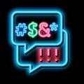 Obscene Language neon glow icon illustration