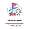Obscenity speech concept icon