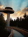 Observation deck of Clingmans Dome in Great Smoky Mountains National Park Gatlinburg, USA Royalty Free Stock Photo