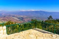 Observation deck, with the Hula Valley and Mount Hermon Royalty Free Stock Photo