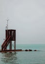 Observation deck at Lake Balaton on an eerie day