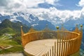 Observation deck on lookout, in Alps mountains, Switzerland Royalty Free Stock Photo