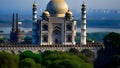 The observation deck on the north-west side of the Taj Mahal. Agra, India