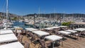 observation deck over the bodrum yacht marina Royalty Free Stock Photo