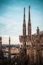 The roof terrace of the Duomo in Milan, Italy