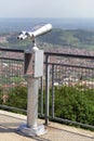 Observation deck with tourist binocular