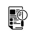 Black solid icon for Observation, inspection and document