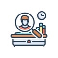 Color illustration icon for Observation, watching and employee