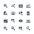 Observation and monitoring icons in glyph style