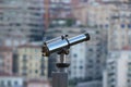 Observation telescope closeup with blurred background Royalty Free Stock Photo