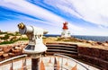 Observation telescope with Lindesnes Lighthouse