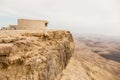 Observation terraÃÂe at the Ramon crater at Negev desert, Israel Royalty Free Stock Photo