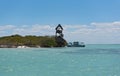 Observation tower on the bird island Isla Pasion, Holbox Island, Mexico