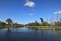 Observation tower and largest karst lake in Lithuania