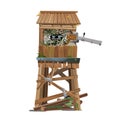 Observation tower with machine gunner Royalty Free Stock Photo