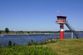 Observation tower near a lake Royalty Free Stock Photo