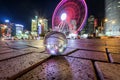 The Observation Wheel in Hong Kong by night Royalty Free Stock Photo