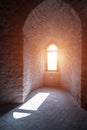 Observation windows inside an ancient fortress. Post processing