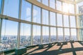 Observation windows in Tokyo with views of skyscrapers Japan.