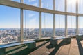 Observation windows in Tokyo with views of skyscrapers Japan. Royalty Free Stock Photo