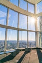 .Observation windows in Tokyo with views of skyscrapers Japan