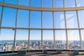 .Observation windows in Tokyo with views of skyscrapers Japan