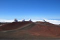 Observatories on Mauna Kea - Big Island, Hawaii Royalty Free Stock Photo