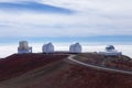 Observatories on Mauna kea summit Royalty Free Stock Photo