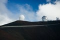 Observatories on top of Mauna Kea mountain on the Big Island of Hawaii, United States Royalty Free Stock Photo