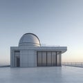 Observatory building with a dome under a clear sky at sunset. Royalty Free Stock Photo