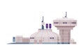 Observatory Building, Space Exploration Technologies Flat Style Vector Illustration on White Background