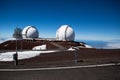 Observatory domes at the peak of Mauna Kea volcano