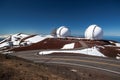 Observatory domes at the peak of Mauna Kea volcano