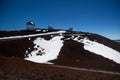 Observatory domes at the peak of Mauna Kea volcano