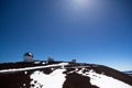 Observatory domes at the peak of Mauna Kea volcano