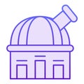 Observatory flat icon. Telescope violet icons in trendy flat style. Astronomy gradient style design, designed for web