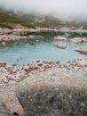 Observatory at Lake Skalnate pleso in the High Tatras in Slovakia Royalty Free Stock Photo