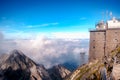 Observatory on Lomnicky peak in the High Tatras in Slovakia. Royalty Free Stock Photo
