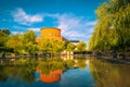 Observatory on a reflection pool in Stockholm