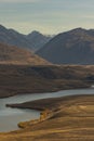 Observatory signature view of mt. John show top view of lake alexandrina and tekapo lake with stunning landscape ground Royalty Free Stock Photo