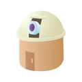 Observatory station icon, cartoon style