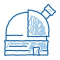 Observatory Telescope doodle icon hand drawn illustration