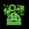 observatory telescope watching on planets neon glow icon illustration
