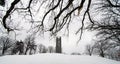 Tower in the winter snow Royalty Free Stock Photo