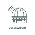 Observatory vector line icon, linear concept, outline sign, symbol