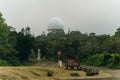 Observatory - the view on the dome, green hill covered with jungle trees Kauai, Hawaii - sep 2022 Royalty Free Stock Photo