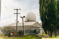 Observatory - the view on the dome, green hill covered with jungle trees Kauai, Hawaii - sep 2022 Royalty Free Stock Photo